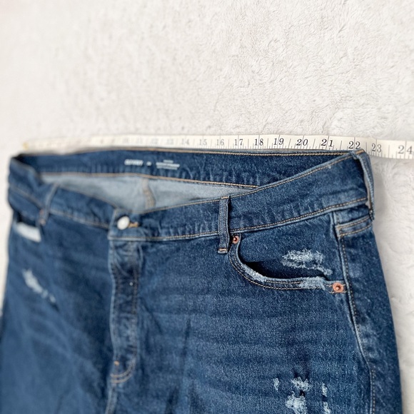 OLD NAVY High Rise Slouchy Straight Secret Slim Pocket Distressed Raw Hem Jean - Picture 10 of 12